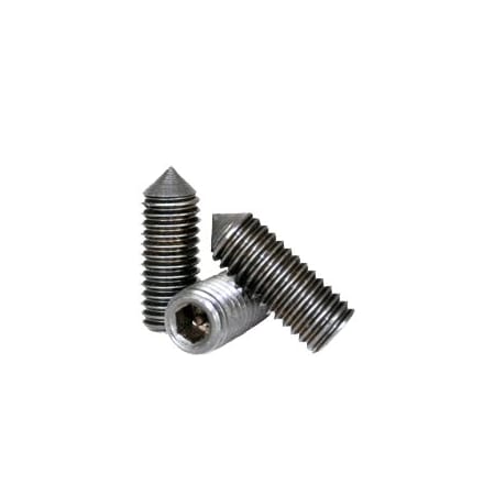 Newport Fasteners Socket Set Screw, Cone Point, 6-32 x 1/8", Alloy Steel, Black Oxide, Hex Socket , 5000PK 841326-5000